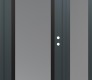 Modern Steel Front Door Diamond C1 48" x 80" anthracite/anthracite frosted Glass Panel black LHI with Sidelite frosted Glass