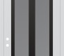 Modern Steel Front Door Diamond C14 36" x 96" white/white frosted Glass Panel black RHI with Transom frosted Glass
