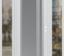Modern Steel Front Door Diamond C15 60" x 80" white/white frosted Glass Panel stainless steel LHI with 2 Sidelites clear Glass