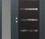 Modern Steel Front Door Diamond C7 52" x 80" anthracite/anthracite clear Glass Panel black RHI with Sidelite frosted Glass