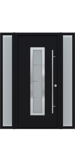 MODERN FRONT STEEL DOOR ARGOS BLACK/WHITE 61 1/16" X 81 11/16" LHI + SIDELITE LEFT/RIGHT