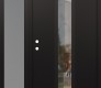 Modern Steel Front Door DIAMOND A11 48" X 80" BLACK/BLACK CLEAR GLASS PANEL BLACK RHI WITH SIDELITE FROSTED GLASS