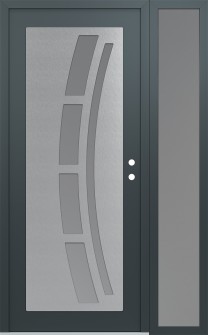 Diamond C12 50" x 80" anthracite/anthracite frosted Glass Panel stainless steel LHI with Sidelite frosted Glass