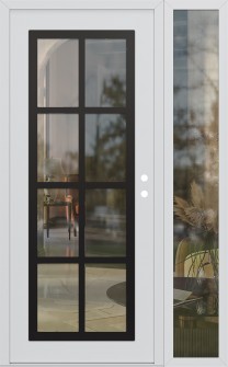 Diamond C16 50" x 80" white/white clear Glass Panel black LHI with Sidelite clear Glass