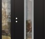 Modern Steel Front Door DIAMOND A1 52" X 80" BLACK/BLACK CLEAR GLASS PANEL STAINLESS STEEL RHI WITH SIDELITE CLEAR GLASS