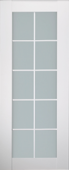 DOOR SLAB SMART PRO 10 LITE VETRO POLAR WHITE 30" X 84" X 1 3/4" TEMPERED FROSTED GLASS