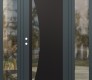 Modern Steel Front Door Diamond C13 68" x 80" anthracite/anthracite clear Glass Panel black RHI with 2 Sidelites clear Glass