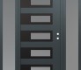 Modern Steel Front Door Diamond D3 64" x 80" anthracite/anthracite frosted Glass Panel black LHI with 2 Sidelites frosted Glass