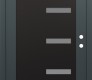 Modern Steel Front Door Diamond C8 36" x 80" anthracite/anthracite frosted Glass Panel black LHI