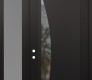Modern Steel Front Door Diamond C13 50" x 96" black/black clear Glass Panel black RHI with Sidelite and Transom frosted Glass