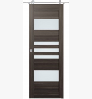 Leti Vetro Gray Oak Barn doors