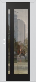 Diamond C15 36" x 80" white/white clear Glass Panel black RHI