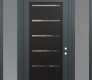 Modern Steel Front Door Diamond C11 64" x 96" anthracite/anthracite clear Glass Panel black LHI with 2 Sidelites and Transom frosted Glass