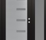 Modern Steel Front Door Diamond C8 50" x 80" black/white frosted Glass Panel stainless steel LHI with Sidelite frosted Glass