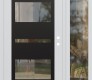 Modern Steel Front Door Diamond C10 52" x 80" white/white clear Glass Panel black LHI with Sidelite clear Glass