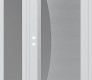 Modern Steel Front Door Diamond C13 50" x 80" white/white frosted Glass Panel stainless steel RHI with Sidelite frosted Glass