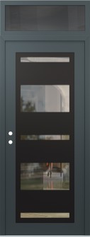 Diamond C10 36" x 96" anthracite/anthracite clear Glass Panel black RHI with Transom mirrored Glass