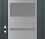 Modern Steel Front Door Diamond C10 36" x 96" anthracite/anthracite frosted Glass Panel stainless steel RHI with Transom clear Glass
