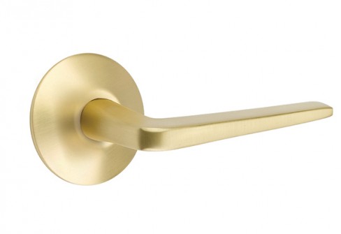 EMTEK ATHENA LEVER WITH MODERN ROSETTE PASSAGE RH SATIN BRASS (US4) 5107