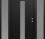 Modern Steel Front Door DIAMOND A1 60" X 80" BLACK/WHITE FROSTED GLASS PANEL BLACK LHI WITH 2 SIDELITES FROSTED GLASS