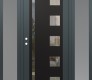 Modern Steel Front Door Diamond C3 60" x 80" anthracite/anthracite clear Glass Panel black RHI with 2 Sidelites frosted Glass