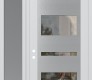 Modern Steel Front Door Diamond C10 48" x 96" white/white clear Glass Panel stainless steel RHI with Sidelite and Transom frosted Glass