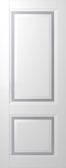DOOR SLAB AURUM 2 VETRO POLAR WHITE 36" X 84" X 1 3/4" TEMPERED FROSTED GLASS