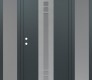 Modern Steel Front Door DIAMOND A4 68" X 80" ANTHRACITE/ANTHRACITE FROSTED GLASS PANEL STAINLESS STEEL RHI WITH 2 SIDELITES FROSTED GLASS