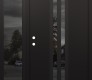 Modern Steel Front Door DIAMOND A8 48" X 80" BLACK/BLACK MIRRORED GLASS PANEL BLACK RHI WITH SIDELITE MIRRORED GLASS