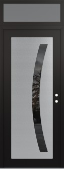 Diamond C4 36" x 96" black/black mirrored Glass Panel stainless steel LHI with Transom frosted Glass