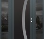 Modern Steel Front Door Diamond C4 60" x 80" anthracite/anthracite frosted Glass Panel black LHI with 2 Sidelites mirrored Glass