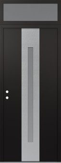 DIAMOND A2 36" X 96" BLACK/WHITE FROSTED GLASS PANEL STAINLESS STEEL RHI WITH TRANSOM FROSTED GLASS