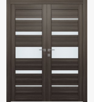 Kina Vetro Gray Oak Double doors