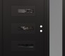 Modern Steel Front Door Diamond D6 50" x 80" black/black mirrored Glass Panel black LHI with Sidelite frosted Glass