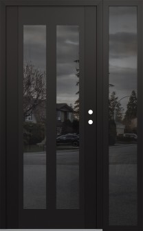 Diamond C14 50" x 80" black/black mirrored Glass Panel black LHI with Sidelite mirrored Glass