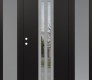 DIAMOND A8 64" X 80" BLACK/BLACK CLEAR GLASS PANEL STAINLESS STEEL LHI WITH 2 SIDELITES FROSTED GLASS