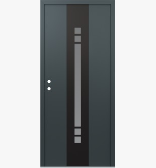 DIAMOND A4 36" X 80" ANTHRACITE/ANTHRACITE FROSTED GLASS PANEL BLACK RHI