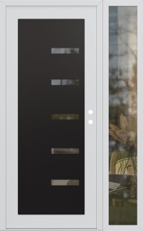 Diamond C8 52" x 80" white/white clear Glass Panel black LHI with Sidelite clear Glass