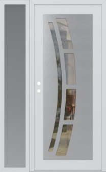 Diamond C12 50" x 80" white/white clear Glass Panel stainless steel RHI with Sidelite frosted Glass