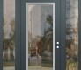 Modern Steel Front Door Diamond C1 68" x 96" anthracite/anthracite clear Glass Panel stainless steel LHI with 2 Sidelites and Transom clear Glass