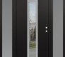 DIAMOND A1 60" X 80" BLACK/BLACK CLEAR GLASS PANEL STAINLESS STEEL RHI WITH 2 SIDELITES FROSTED GLASS