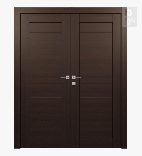 Ermi Veralinga Oak Modern Interior Double Swing Doors by Belldinni