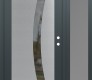 Modern Steel Front Door Diamond C4 50" x 80" anthracite/anthracite clear Glass Panel stainless steel LHI with Sidelite frosted Glass