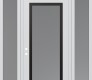 Modern Steel Front Door Diamond C1 64" x 96" white/white frosted Glass Panel black RHI with 2 Sidelites and Transom frosted Glass