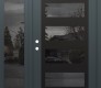 Modern Steel Front Door Diamond C9 52" x 80" anthracite/anthracite mirrored Glass Panel black RHI with Sidelite mirrored Glass