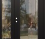 Modern Steel Front Door Diamond C1 52" x 80" black/black clear Glass Panel black RHI with Sidelite clear Glass