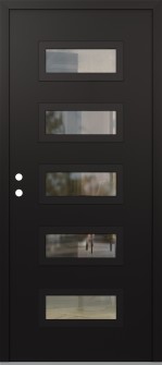 Diamond D1 36" x 80" black/black clear Glass Panel black RHI