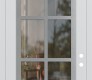 Modern Steel Front Door Diamond C16 36" x 96" white/white clear Glass Panel stainless steel LHI with Transom clear Glass