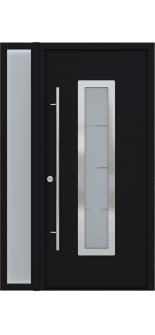 MODERN FRONT STEEL DOOR ARGOS BLACK/WHITE 49 1/4" X 81 11/16" RHI + SIDELITE LEFT