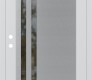 Modern Steel Front Door Diamond C6 36" x 80" white/white clear Glass Panel stainless steel RHI